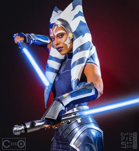 ahsoka cosplay porn|Ahsoka Tano cosplayer fucking Mandalorian in the woods